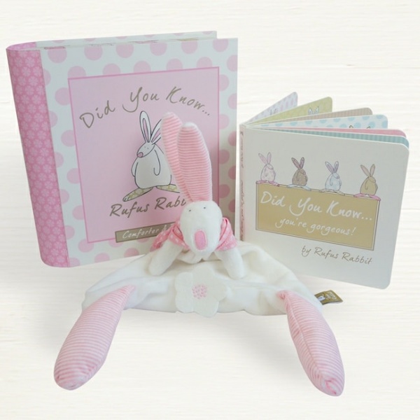 Rufus Rabbit Girls Comforter & Book Gift Set